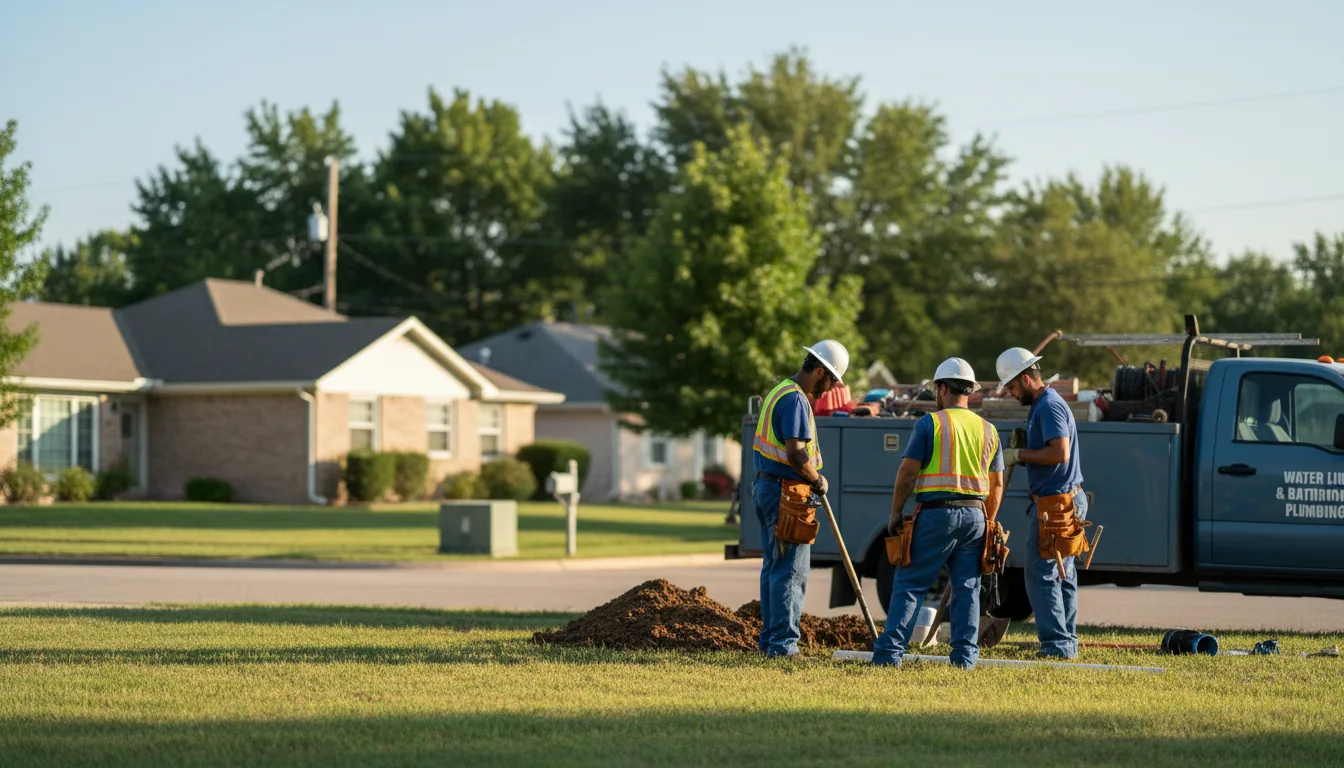 Residential water line and bathroom plumbing service in Crouse, NC